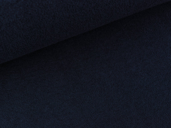 Terry Fleece Baumwollfrottee mit Fleeceabseite navy uni