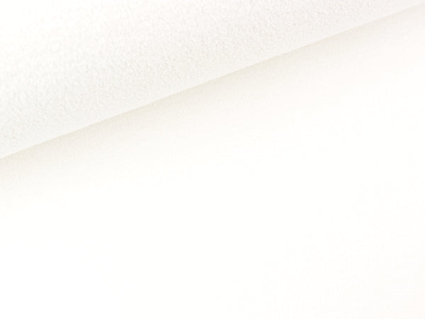 Terry Fleece Baumwollfrottee mit Fleeceabseite weiß uni