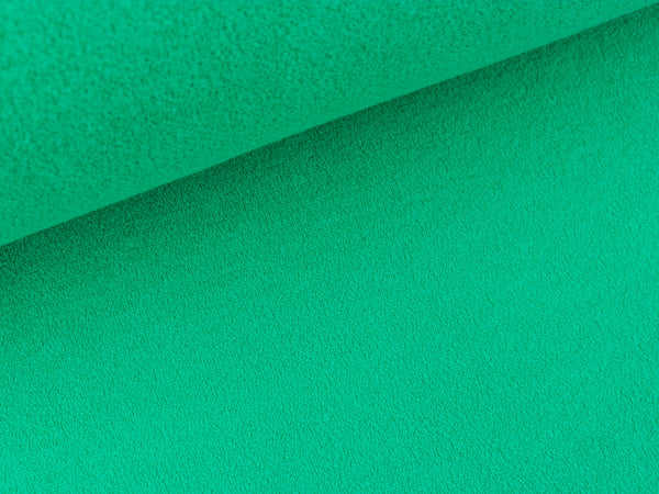 Terry Fleece Baumwollfrottee mit Fleeceabseite emerald uni