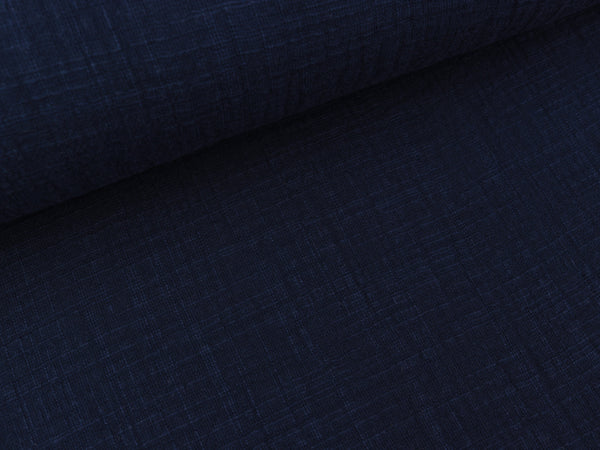 Double Slub Musselin Double Gauze marine uni