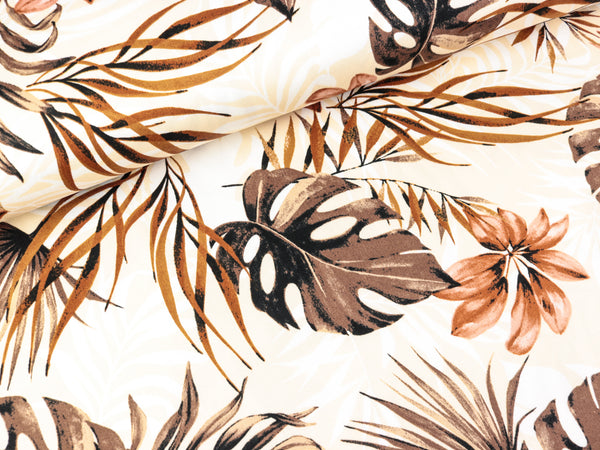 Baumwollsatin Leaves Blätter bunt auf Sand