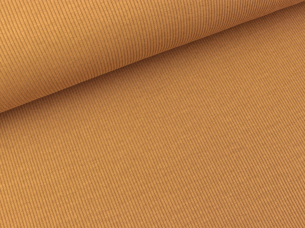 Baumwolljersey Fein Rib Florida caramel uni