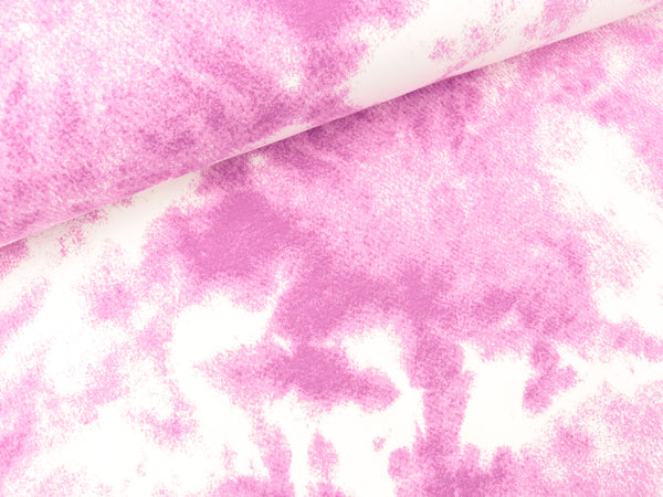 French Terry Print Clouds Wolken helllila auf Weiß