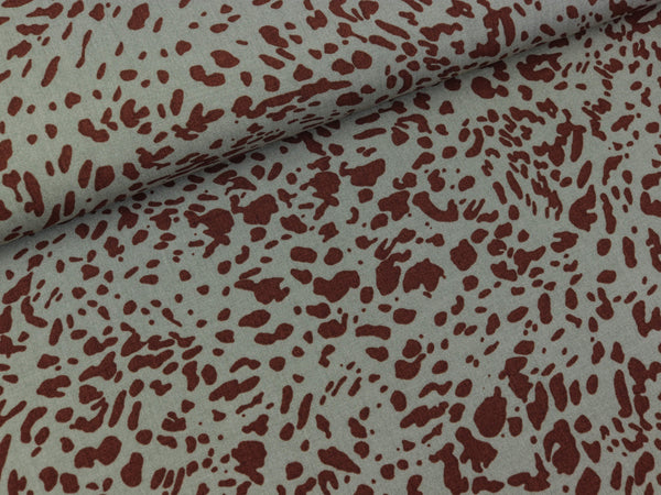 Viskose Webware Radiance Animal Skin dunkelbraun auf Altgrün