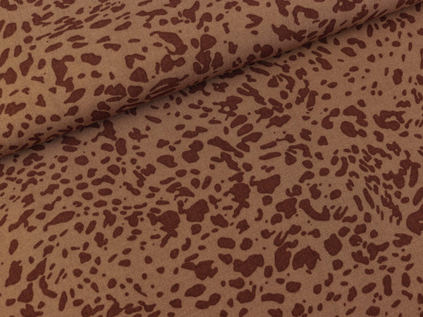 Viskose Webware Radiance Animal Skin dunkelbraun auf Camel