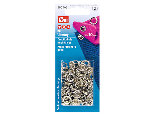Prym 390106 Nähfrei Druckknöpfe mit Ring 10mm Nachfüllpackung 20 Stück