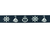 1m Gummiband Anker-Steuerrad-Segelschiff-40mm breit-marineblau-weiß