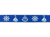 1m Gummiband Anker-Steuerrad-Segelschiff-40mm breit-royalblau-weiß