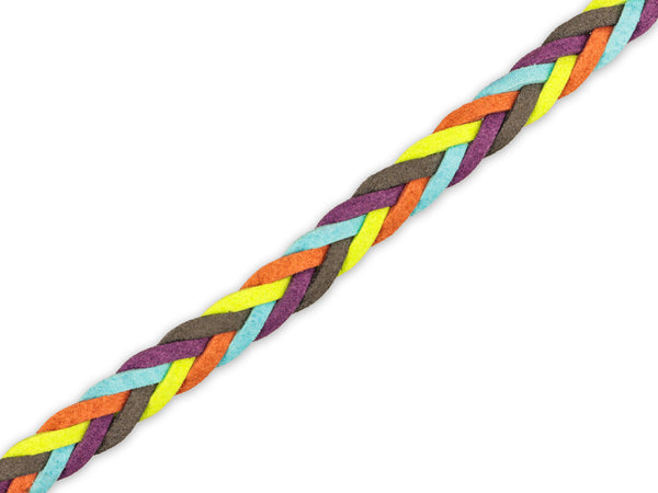 1m Velour-Leder Kordel terracotta-bunt 8mm