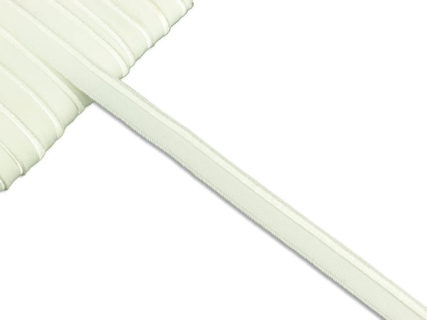 1m Elastisches Paspelband gebrochenes weiß uni