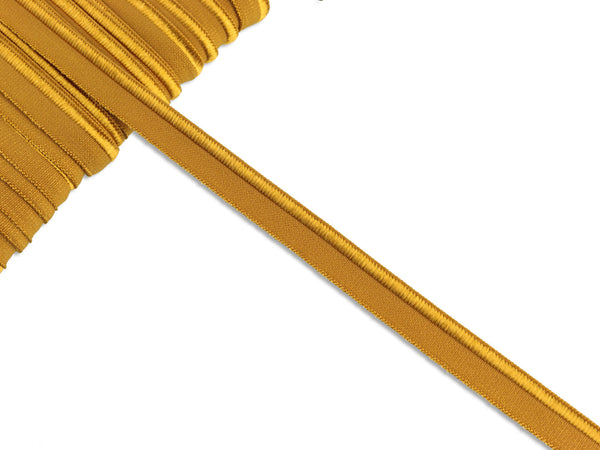 1m Elastisches Paspelband senfgelb uni