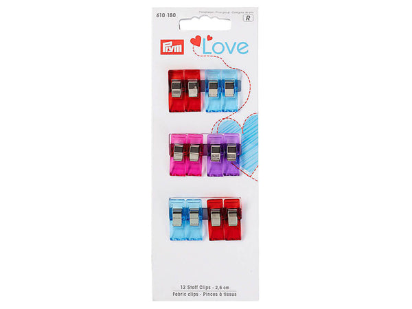 Prym Love 610180 Stoffclips bunt 2,6cm - 12 Stück