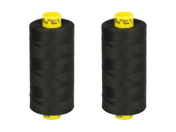 Gütermann Mara No. 120 Allesnäher Nähgarn 2er Set | (1000m) 000 - Schwarz | (1000m) 000 - Schwarz