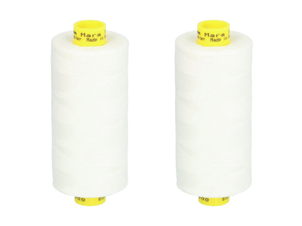 Gütermann Mara No. 120 Allesnäher Nähgarn 2er Set | (1000m) 800 - Weiß | (1000m) 800 - Weiß