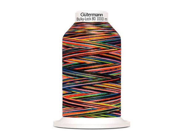 1 Rolle Gütermann Bulky-Lock Multicolour Bauschgarn No.80 neonorange-bunt 1000m
