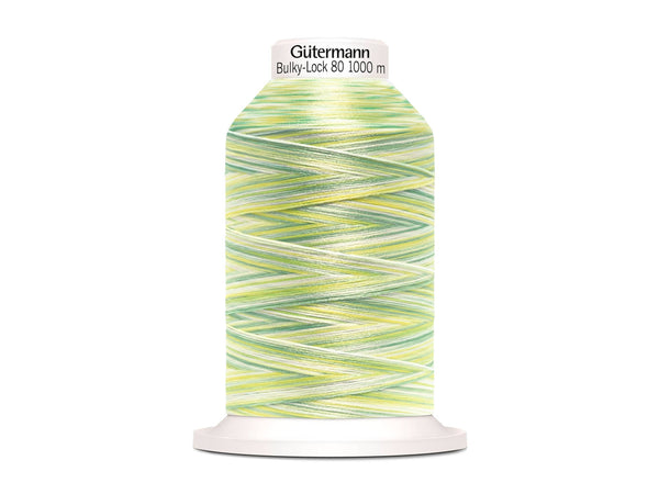 1 Rolle Gütermann Bulky-Lock Multicolour Bauschgarn No.80 gelb-türkis 1000m