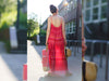 Reststück 93cm - Hamburger Liebe Fringe Me Geometric Red mit Fransenborte