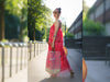 Reststück 93cm - Hamburger Liebe Fringe Me Geometric Red mit Fransenborte
