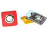 Ösen Patch 3 x 3cm für Kordeln rot Lederimitat