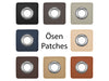 Ösen Patch 3 x 3cm für Kordeln hellgrau Lederimitat